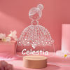 Picture of Girl in Wedding Dress Night Light with Irregular Shape with Round Base ｜ Personalized It With Your Kid's Name｜Best Gift Idea for Birthday, Thanksgiving, Christmas etc.