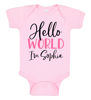 Picture of Personalized Photo Face Short - Sleeve Baby Onesies - Custom Face Baby Onesie - Baby Bodysuits - Hello World
