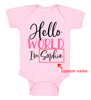 Picture of Personalized Photo Face Short - Sleeve Baby Onesies - Custom Face Baby Onesie - Baby Bodysuits - Hello World