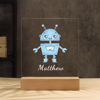 Picture of Blue Robot Night Light | Personalized It With Your Kid's Name | Best Gifts Idea for Birthday, Thanksgiving, Christmas etc.