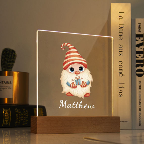 Picture of Dwarf with Gift Box Night Light | Personalized It With Your Kid's Name | Best Gifts Idea for Birthday, Thanksgiving, Christmas etc.