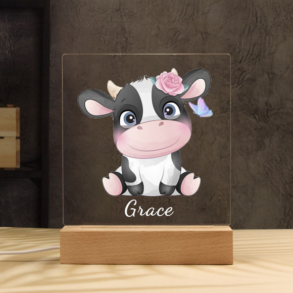 Picture of Milk Cow Night Light | Personalized It With Your Kid's Name | Best Gifts Idea for Birthday, Thanksgiving, Christmas etc.