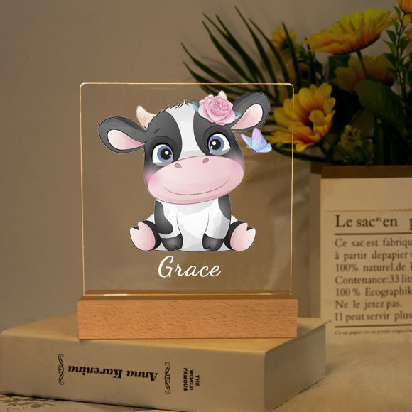 Picture of Milk Cow Night Light | Personalized It With Your Kid's Name | Best Gifts Idea for Birthday, Thanksgiving, Christmas etc.