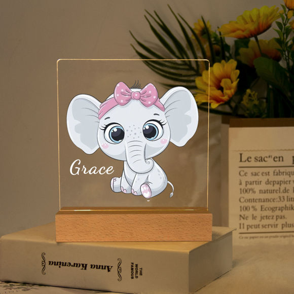 Picture of Pink Bow Night Light | Personalized It With Your Kid's Name | Best Gifts Idea for Birthday, Thanksgiving, Christmas etc.