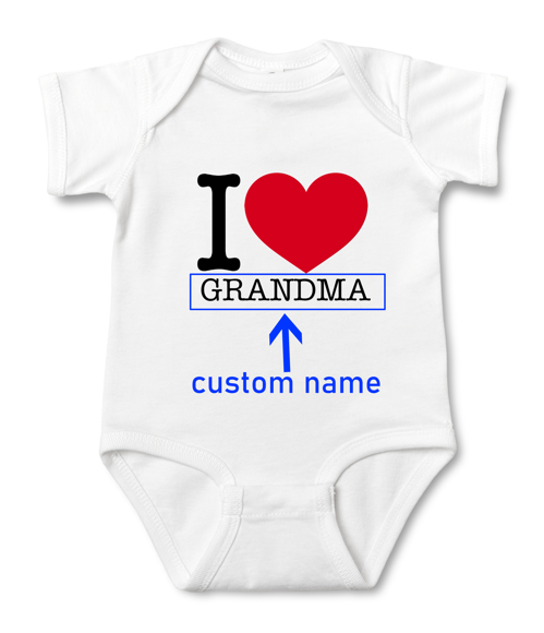 Picture of Personalized Photo Face Short - Sleeve Baby Onesies - Custom Face Baby Onesie - Baby Bodysuits - I Love
