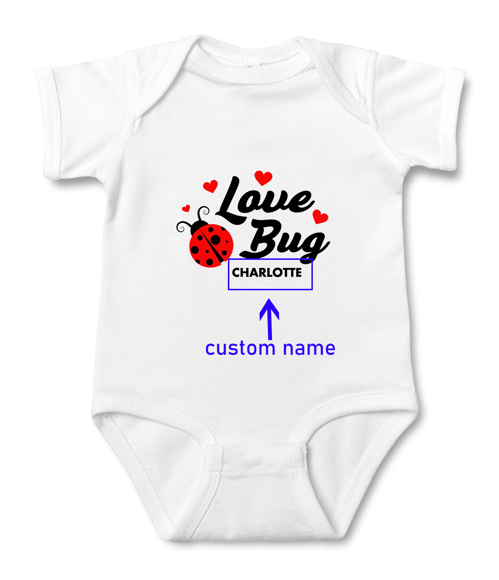 Picture of Personalized Photo Face Short - Sleeve Baby Onesies - Custom Face Baby Onesie - Baby Bodysuits - Love Bug