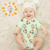 Picture of Personalized Photo Face Short - Sleeve Baby Onesies - Custom Face Baby Onesie - Baby Bodysuits - Sleeve with Cute Cartoon Owl