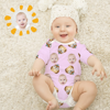 Picture of Personalized Photo Face Short - Sleeve Baby Onesies - Custom Face Baby Onesie - Baby Bodysuits - Sleeve with Cute Cartoon Owl
