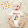 Picture of Personalized Photo Face Short - Sleeve Baby Onesies - Custom Face Baby Onesie - Baby Bodysuits - Rocket