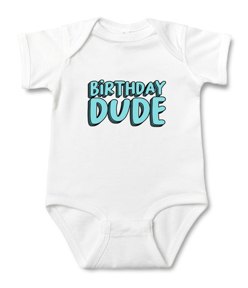 Picture of Personalized Photo Face Short - Sleeve Baby Onesies - Custom Face Baby Onesie - Baby Bodysuits - BIRTHDAY DUDE
