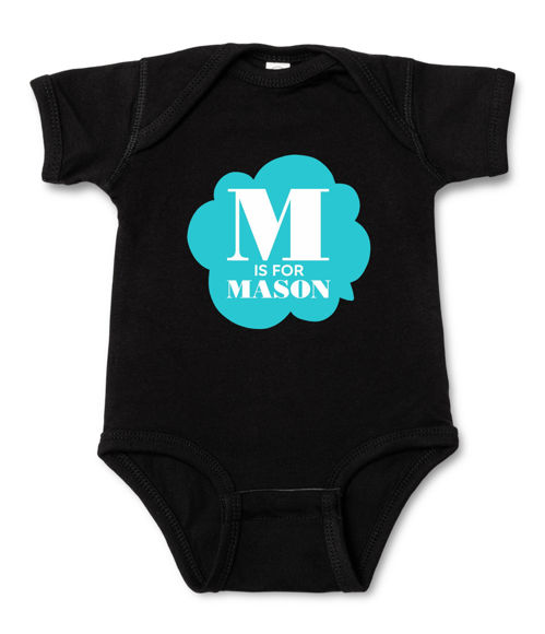 Picture of Personalized Photo Face Short - Sleeve Baby Onesies - Custom Face Baby Onesie - Baby Bodysuits - Onesies Infant Bodysuit with Personalized Name & Color - IS FOR