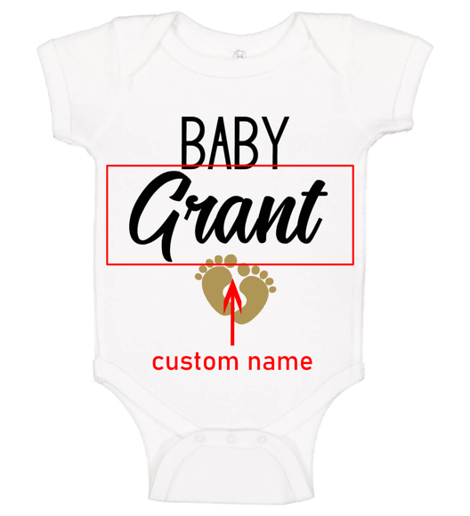 Picture of Custom Baby Clothing Personalized Baby Onesies Infant Bodysuit with Personalized Name Short-Sleeve - - copy