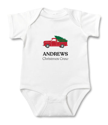 Picture of Personalized Photo Face Short - Sleeve Baby Onesies - Custom Face Baby Onesie - Baby Bodysuits - Onesies Infant Bodysuit with Personalized Name & Color - Christmas Crew