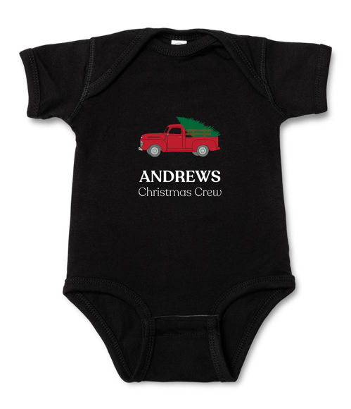 Picture of Personalized Photo Face Short - Sleeve Baby Onesies - Custom Face Baby Onesie - Baby Bodysuits - Onesies Infant Bodysuit with Personalized Name & Color - Christmas Crew