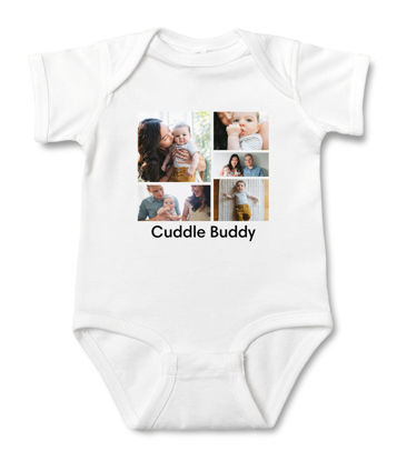 Picture of Personalized Photo Face Short - Sleeve Baby Onesies - Custom Face Baby Onesie - Baby Bodysuits - Onesies Infant Bodysuit with Personalized Name & Color - Photos & Text