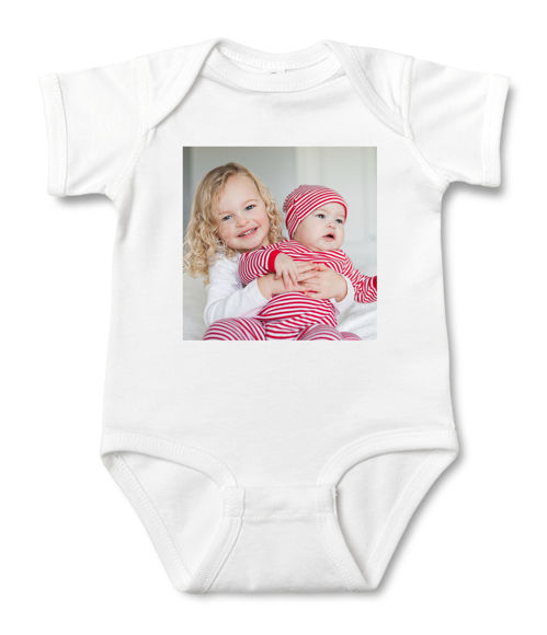 Picture of Personalized Photo Face Short - Sleeve Baby Onesies - Custom Face Baby Onesie - Baby Bodysuits - Onesies Infant Bodysuit with Personalized Name & Color - Personalized Photos