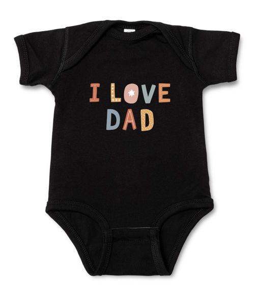 Picture of Personalized Photo Face Short - Sleeve Baby Onesies - Custom Face Baby Onesie - Baby Bodysuits - Onesies Infant Bodysuit with Personalized Name & Color - I LOVE DAD