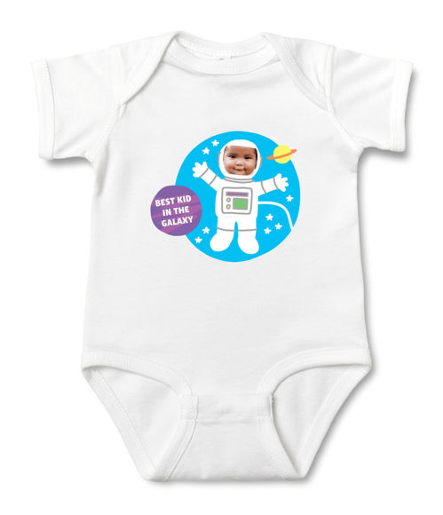 Picture of Personalized Photo Face Short - Sleeve Baby Onesies - Custom Face Baby Onesie - Baby Bodysuits - Onesies Infant Bodysuit with Personalized Name & Color - BEST KID