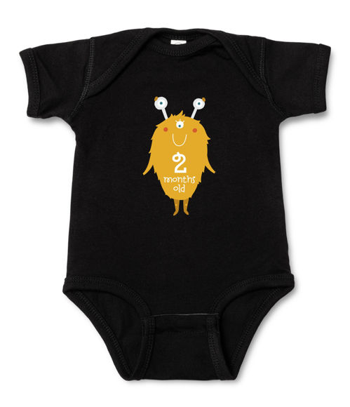 Picture of Personalized Photo Face Short - Sleeve Baby Onesies - Custom Face Baby Onesie - Baby Bodysuits - Onesies Infant Bodysuit with Personalized Name & Color - Monster