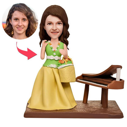 Picture of Custom Bobbleheads: Female Pianist | Personalized Bobbleheads for the Special Someone as a Unique Gift Idea｜Best Gift Idea for Birthday, Thanksgiving, Christmas etc.