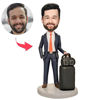 Picture of Custom Bobbleheads: World Traveler Executive | Personalized Bobbleheads for the Special Someone as a Unique Gift Idea｜Best Gift Idea for Birthday, Thanksgiving, Christmas etc.
