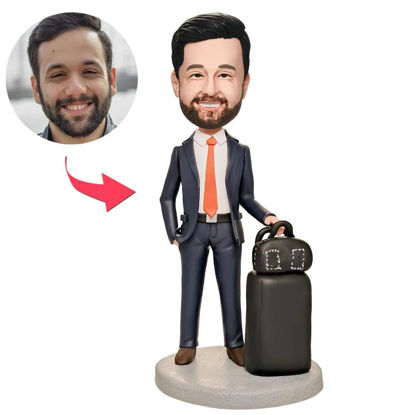 Picture of Custom Bobbleheads: World Traveler Executive | Personalized Bobbleheads for the Special Someone as a Unique Gift Idea｜Best Gift Idea for Birthday, Thanksgiving, Christmas etc.