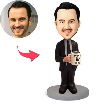 Picture of Custom Bobbleheads: WORLD'S BEST BOSS | Personalized Bobbleheads for the Special Someone as a Unique Gift Idea｜Best Gift Idea for Birthday, Thanksgiving, Christmas etc.