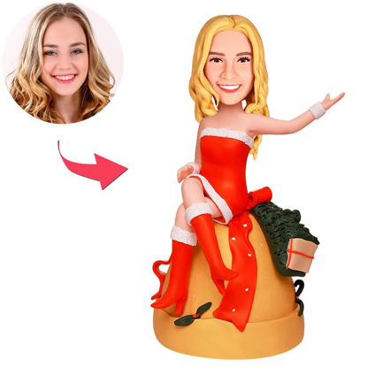 Picture of Custom Bobbleheads: Christmas Bells Girl | Personalized Bobbleheads for the Special Someone as a Unique Gift Idea｜Best Gift Idea for Birthday, Thanksgiving, Christmas etc.
