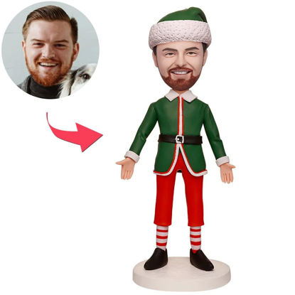 Picture of Custom Bobbleheads: Green Christmas Costumes Men | Personalized Bobbleheads for the Special Someone as a Unique Gift Idea｜Best Gift Idea for Birthday, Thanksgiving, Christmas etc.