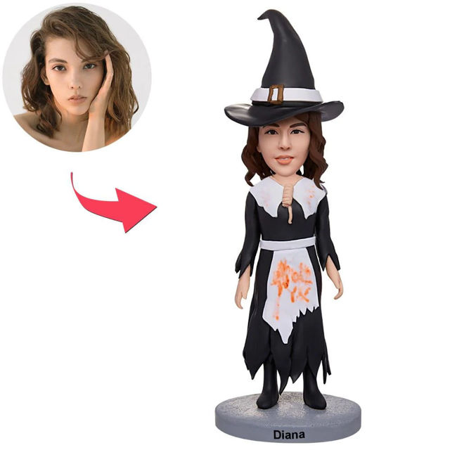 Picture of Custom Bobbleheads: Halloween Gifts - Witch | Personalized Bobbleheads for the Special Someone as a Unique Gift Idea｜Best Gift Idea for Birthday, Thanksgiving, Christmas etc.