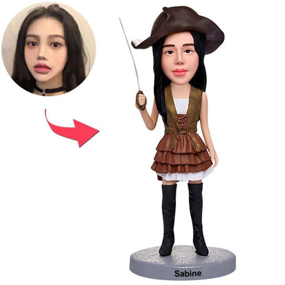 Picture of Custom Bobbleheads: Halloween Gifts - Women Pirate | Personalized Bobbleheads for the Special Someone as a Unique Gift Idea｜Best Gift Idea for Birthday, Thanksgiving, Christmas etc.