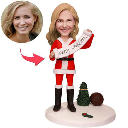 Picture of Custom Bobbleheads: Merry Christmas Women | Personalized Bobbleheads for the Special Someone as a Unique Gift Idea｜Best Gift Idea for Birthday, Thanksgiving, Christmas etc.