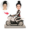 Picture of Custom Bobbleheads: Female Motorcyclist | Personalized Bobbleheads for the Special Someone as a Unique Gift Idea｜Best Gift Idea for Birthday, Thanksgiving, Christmas etc.