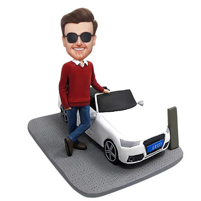 Picture of Custom Bobbleheads: Men's Personalized Car | Personalized Bobbleheads for the Special Someone as a Unique Gift Idea｜Best Gift Idea for Birthday, Thanksgiving, Christmas etc.