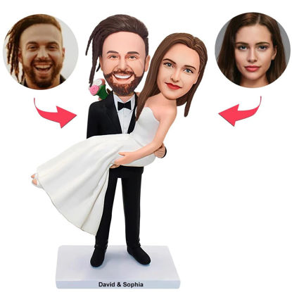 Picture of Custom Bobbleheads: Couples Cake Toppers | Personalized Bobbleheads for the Special Someone as a Unique Gift Idea｜Best Gift Idea for Birthday, Thanksgiving, Christmas etc.
