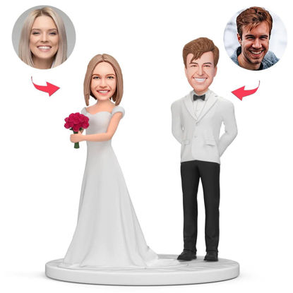 Picture of Custom Bobbleheads: Couples Taking Over The Bouquet | Personalized Bobbleheads for the Special Someone as a Unique Gift Idea｜Best Gift Idea for Birthday, Thanksgiving, Christmas etc.