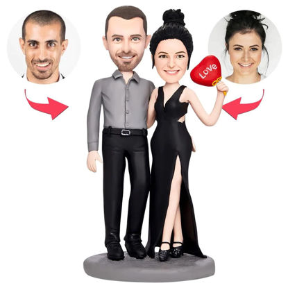 Picture of Custom Bobbleheads: Valentines Gift Give You My Love | Personalized Bobbleheads for the Special Someone as a Unique Gift Idea｜Best Gift Idea for Birthday, Thanksgiving, Christmas etc.