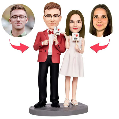Picture of Custom Bobbleheads: Valentines Gift I Love You | Personalized Bobbleheads for the Special Someone as a Unique Gift Idea｜Best Gift Idea for Birthday, Thanksgiving, Christmas etc.
