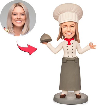 Picture of Custom Bobbleheads:Female Chef| Personalized Bobbleheads for the Special Someone as a Unique Gift Idea｜Best Gift Idea for Birthday, Thanksgiving, Christmas etc.