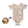 Picture of Personalized Photo Face Short - Sleeve Baby Onesies - Custom Face Baby Onesie - Baby Bodysuits - Sleeve with Your Dog's Face