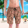 Picture of Custom Photo Face Men's Beach Pants-Personalized Mid-Length Beach Short-Multi Faces Quick Dry Swim Trunk, for Father's Day Gift or Boyfriend