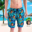 Picture of Custom Photo Face Men's Beach Pants - Personalized Face Copy with Blue Sea - Men's Quick Dry Swim Trunk, for Father's Day Gift or Boyfriend