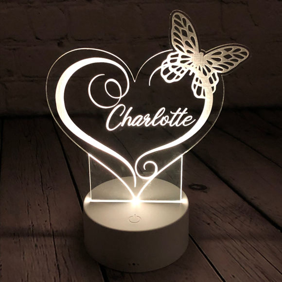 Picture of Custom Name Night Light With Colorful LED Lighting | Multicolor Love Butterfly Night Light With Personalized Name | Best Gifts Idea for Birthday, Thanksgiving, Christmas etc.