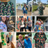 Picture of Custom Photo Face Hawaiian Shirt - Custom Photo Short Sleeve Button Down Hawaiian Shirt - Best Gifts for Women - Black Flamingo T-Shirt as Holiday Gift