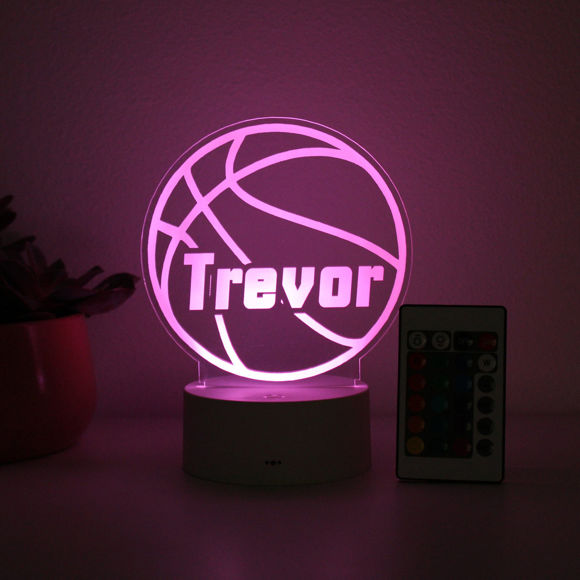 Picture of Custom Name Night Light With Colorful LED Lighting | Multicolor Basket Ball Night Light With Personalized Name  | Best Gifts Idea for Birthday, Thanksgiving, Christmas etc.