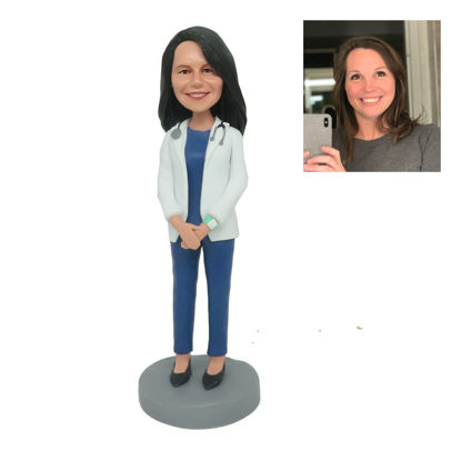 Picture of Custom Bobbleheads: Female doctor | Personalized Bobbleheads for the Special Someone as a Unique Gift Idea｜Best Gift Idea for Birthday, Thanksgiving, Christmas etc.