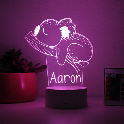 Picture of Custom Name Night Light With Colorful LED Lighting | Multicolor Koala Light With Personalized Name  | Best Gifts Idea for Birthday, Thanksgiving, Christmas etc.