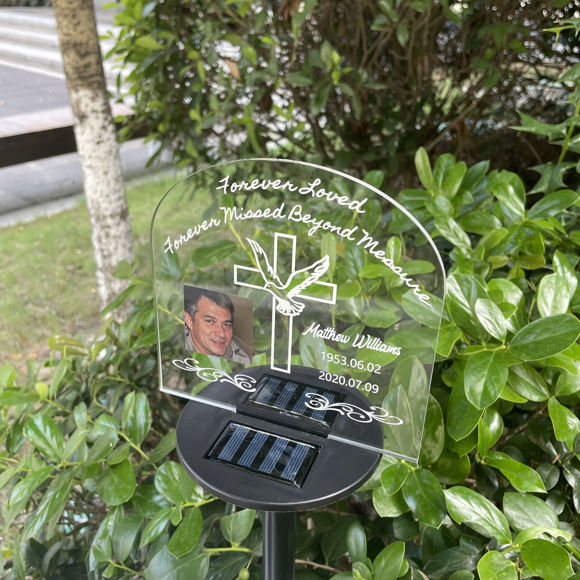 Picture of Personalized Solar Night Light | Cross | Customized Garden Solar Light for Memorial