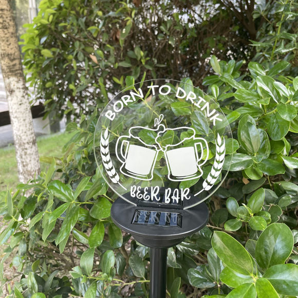 Picture of Personalized Solar Night Light | Beer | Customized Garden Solar Light for Memorial