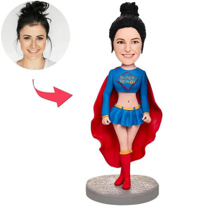 Picture of Custom Bobbleheads: Sexy Superman Girl | Personalized Bobbleheads for the Special Someone as a Unique Gift Idea｜Best Gift Idea for Birthday, Thanksgiving, Christmas etc.